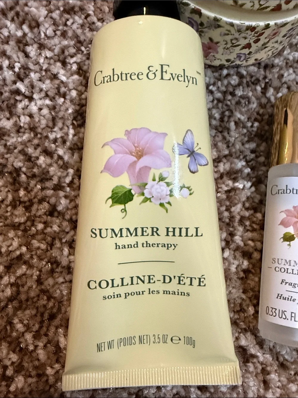 Crabtree & Evelyn Summer Hill Hand Cream - Yellow Floral Tin